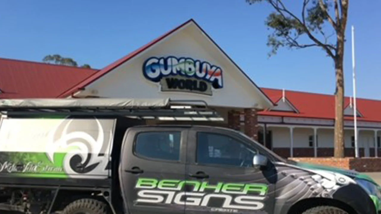 Gumbaya World entrance signage near Officer, Victoria