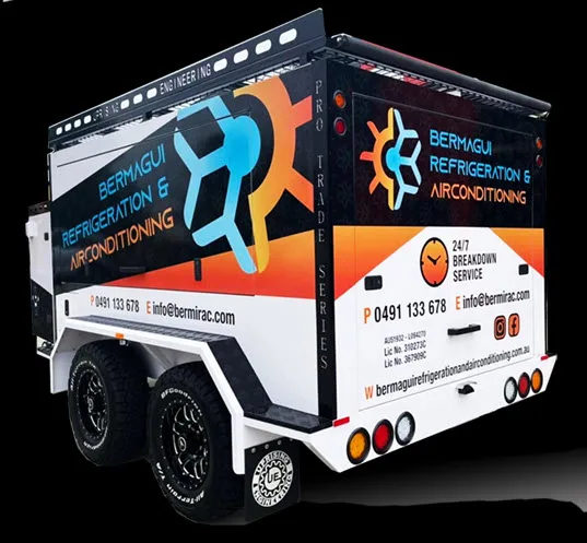 bermagui-regrigeration-trailer-signage-by-benher Tradesman Trailers Signage - BENHER